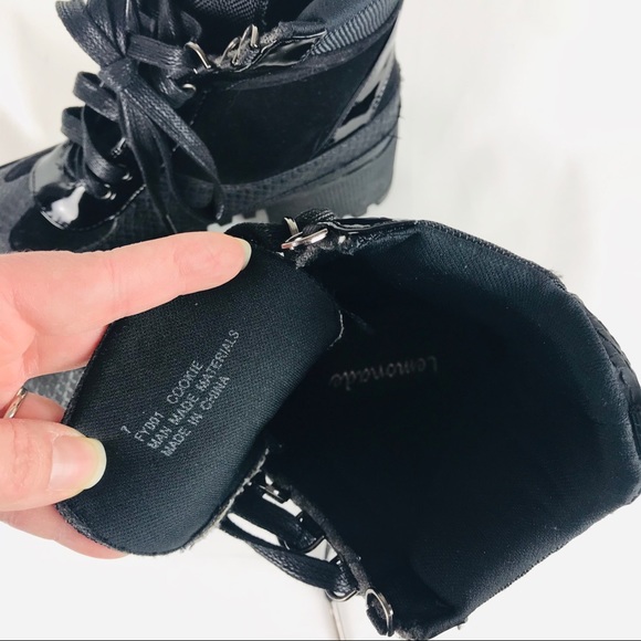 LEMONADE woman’s block heel combat ankle boots 7 - Picture 6 of 8